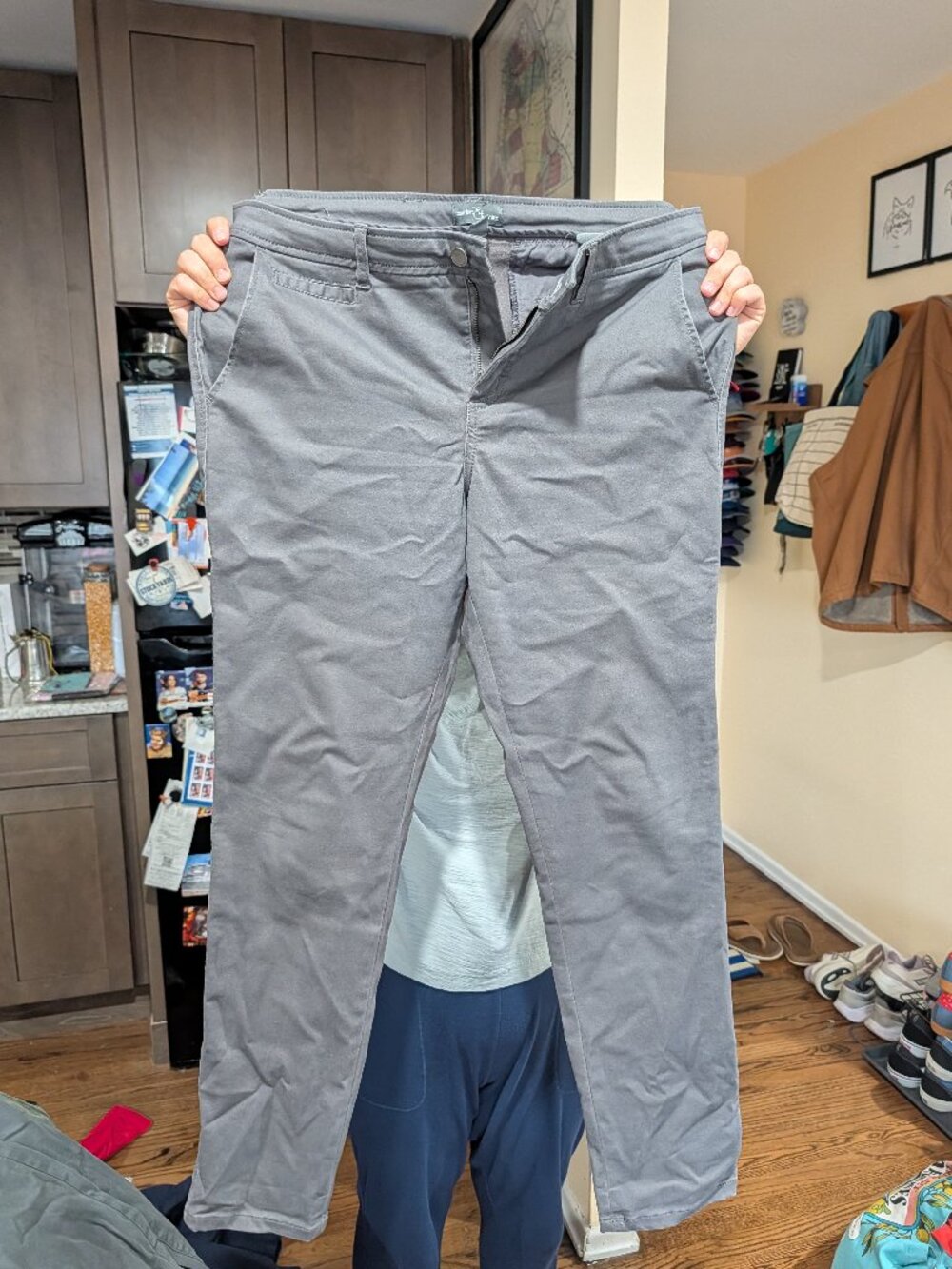 Market & Spruce Charcoal Gray Stretch Twill Chino Pants 14